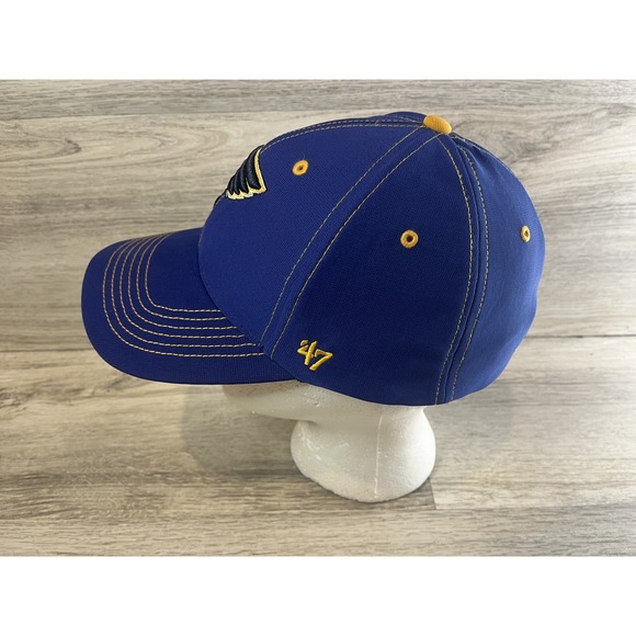 St. Louis Blues Hat Cap Size Small Medium Blue Yellow NHL Hockey '47 Brand - Picture 2 of 6